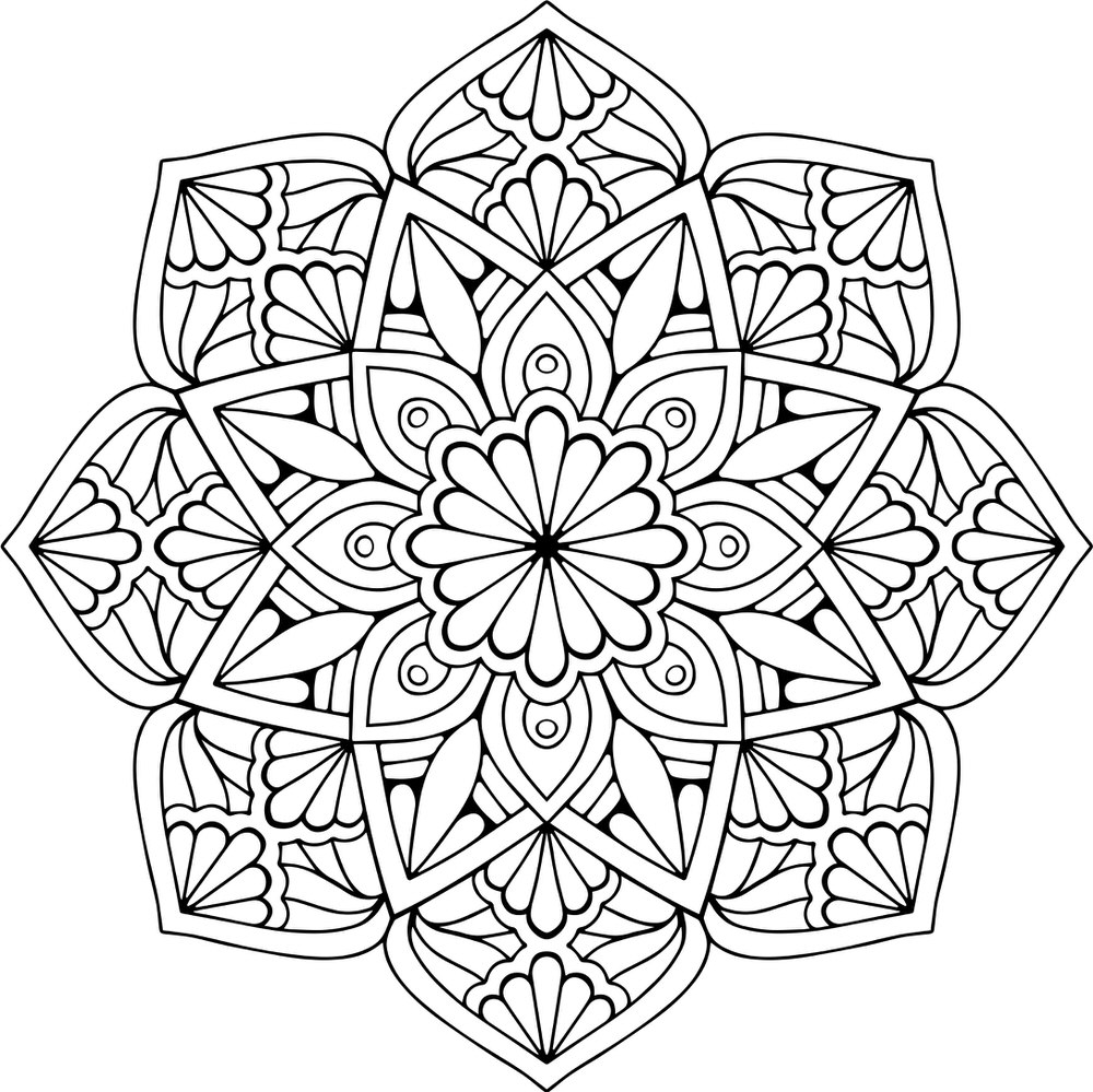 imagem do arquivo vetor para download Mandala Floral