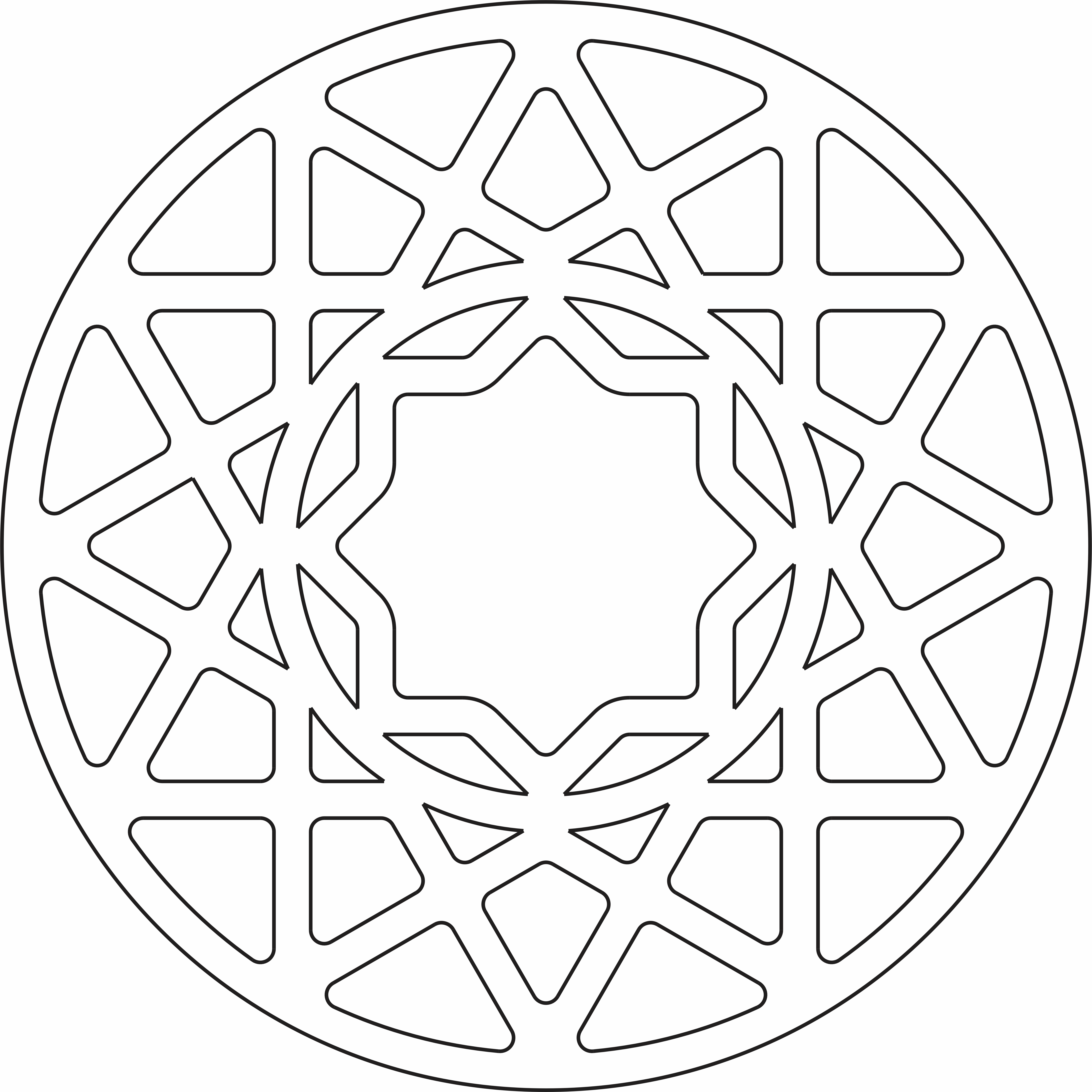 imagem do arquivo vetor para download Mandala Geométrica Árabe