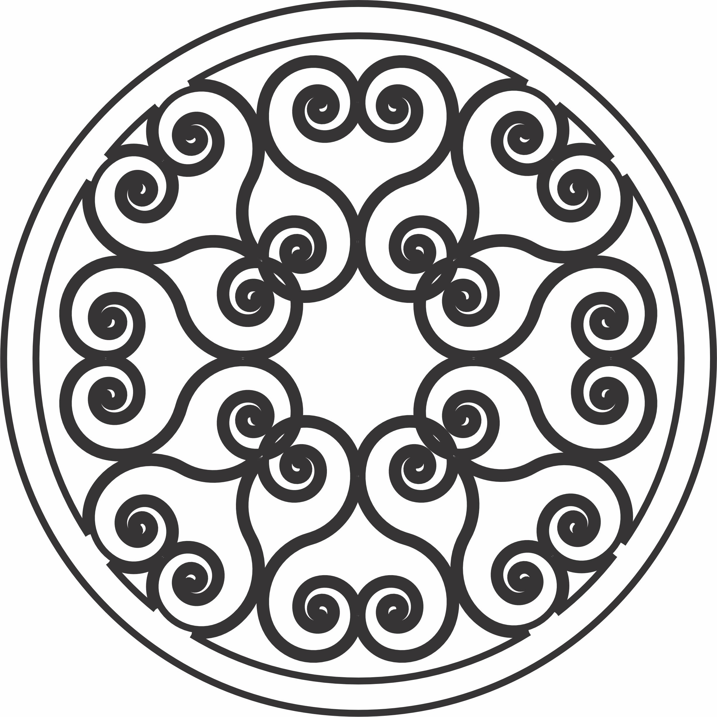 imagem do arquivo vetor para download Mandala Medalhão de Arabescos