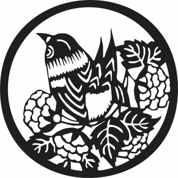 imagem do arquivo vetor para download Mandala Pássaro entre Flores