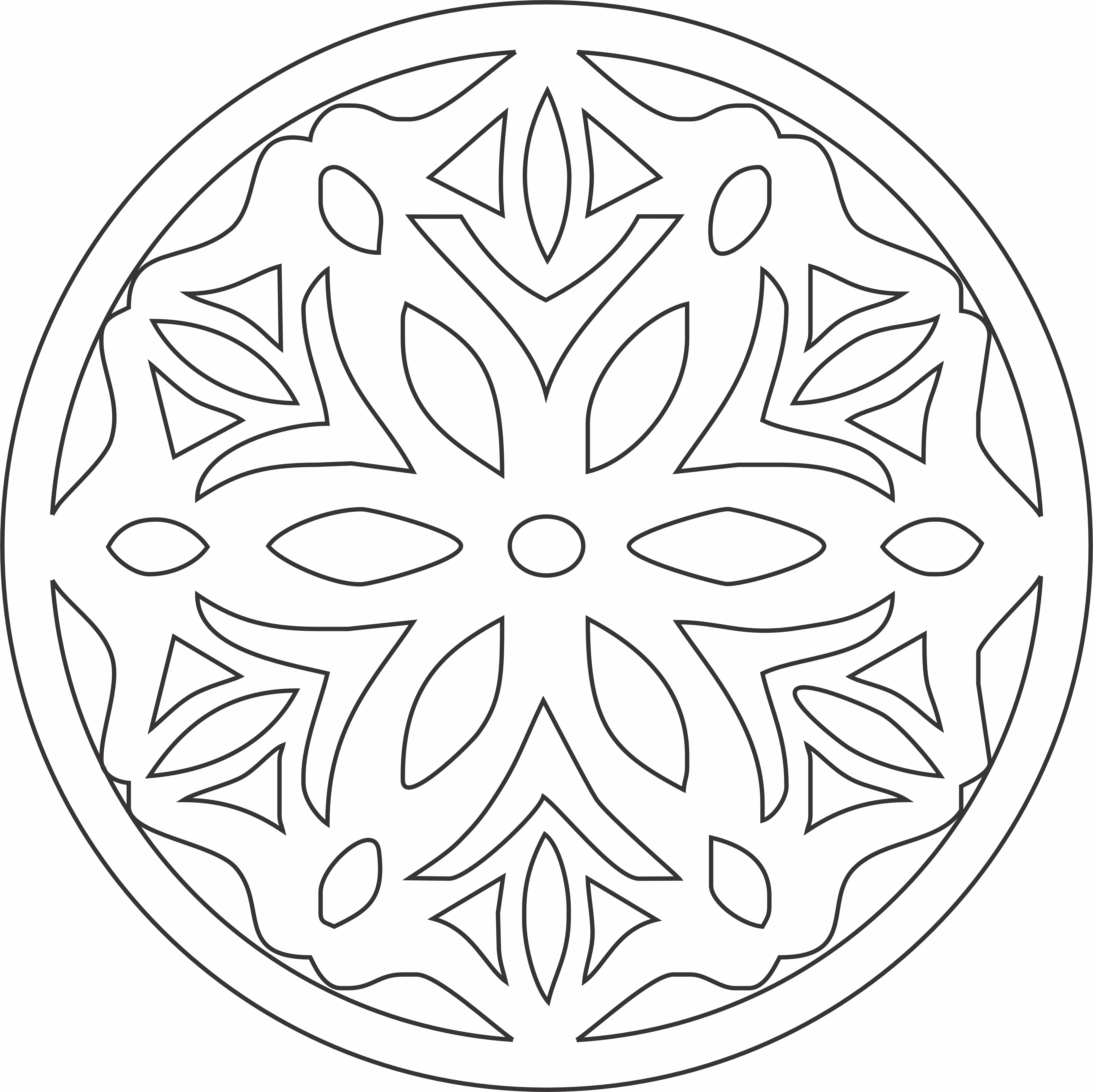 imagem do arquivo vetor para download Mandala Pétala Central