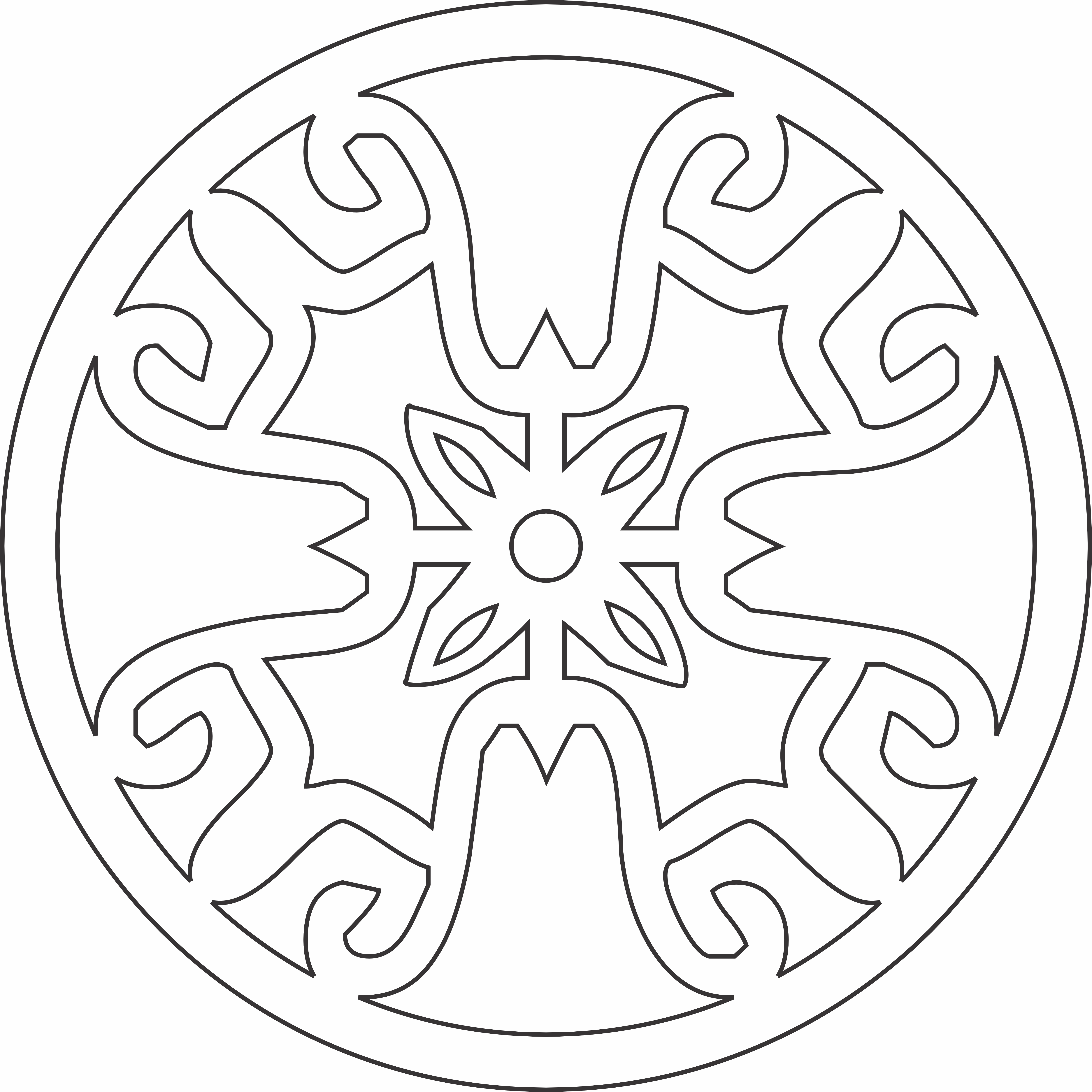 imagem do arquivo vetor para download Mandala Pétala Central