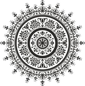 imagem do arquivo vetor para download Mandala Preta  Para Corte a Laser