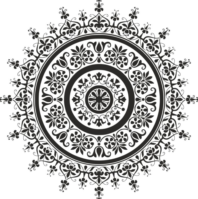 imagem do arquivo vetor para download Mandala Preta  Para Corte a Laser