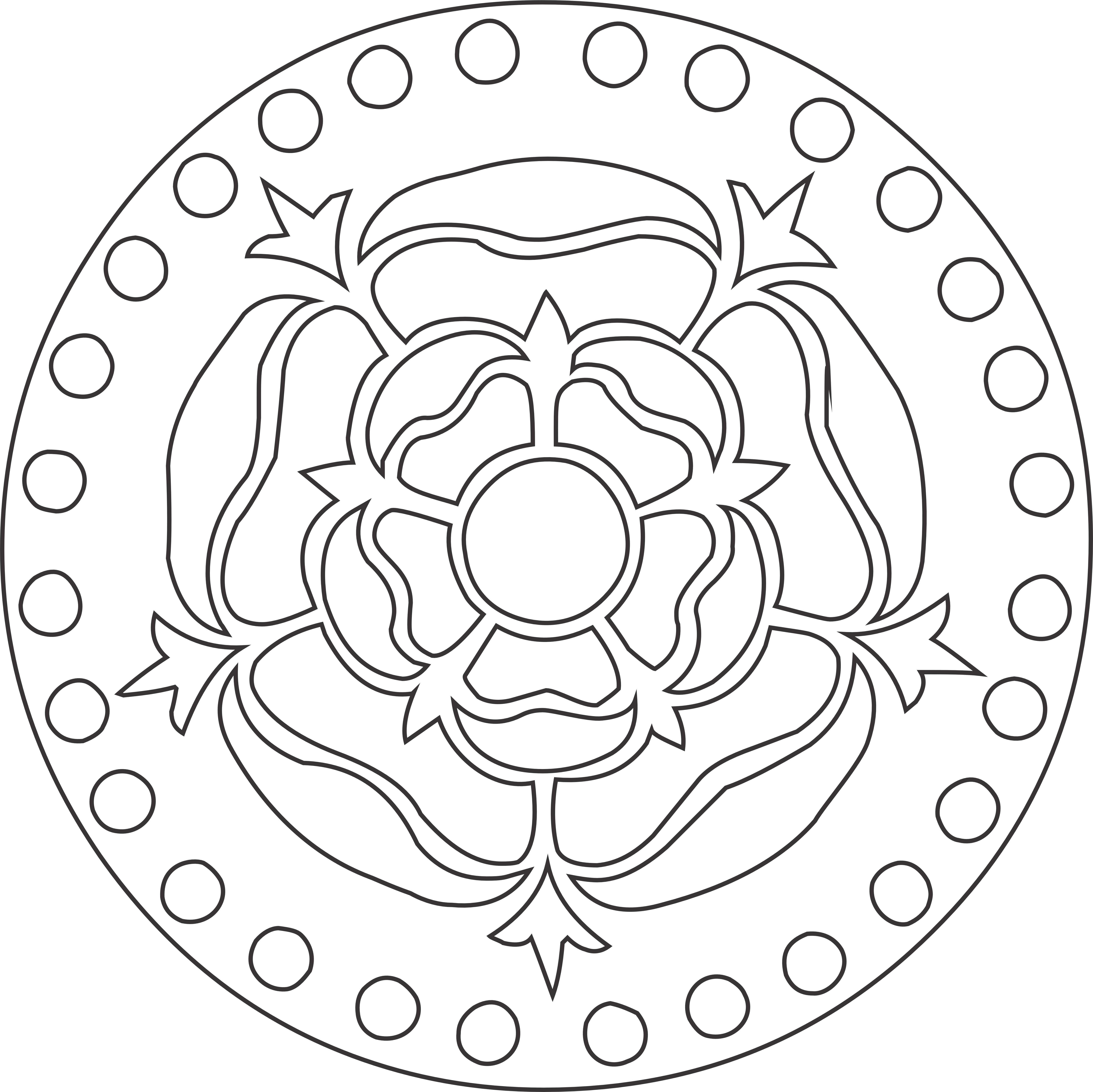 imagem do arquivo vetor para download Mandala Rosácea Pontilhada