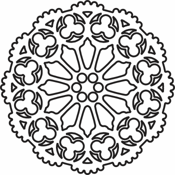 imagem do arquivo vetor para download Mandala Trevo Barroca