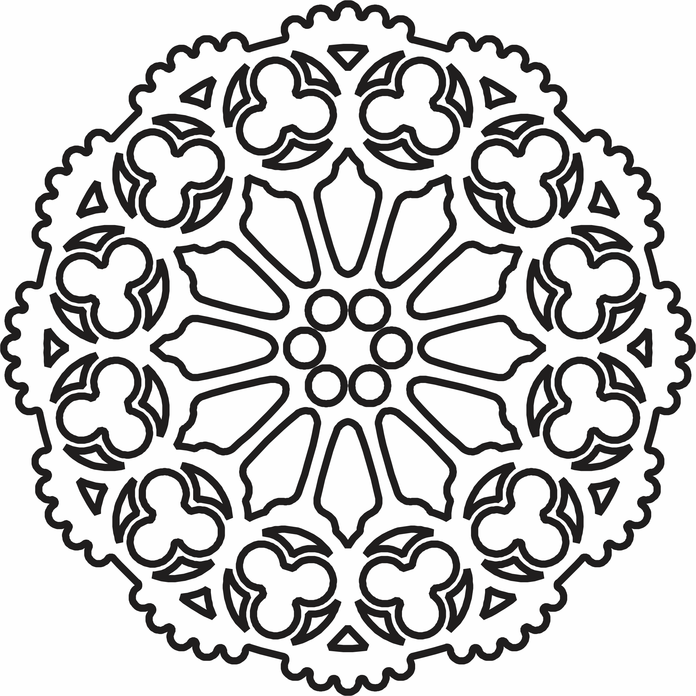 imagem do arquivo vetor para download Mandala Trevo Barroca