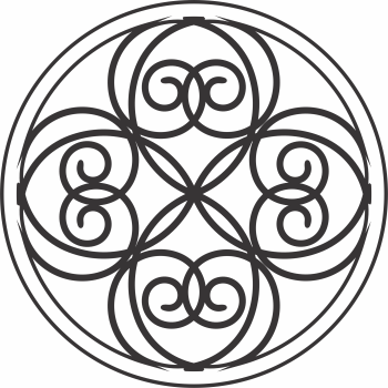 imagem do arquivo vetor para download Mandala Trevo de Volutas