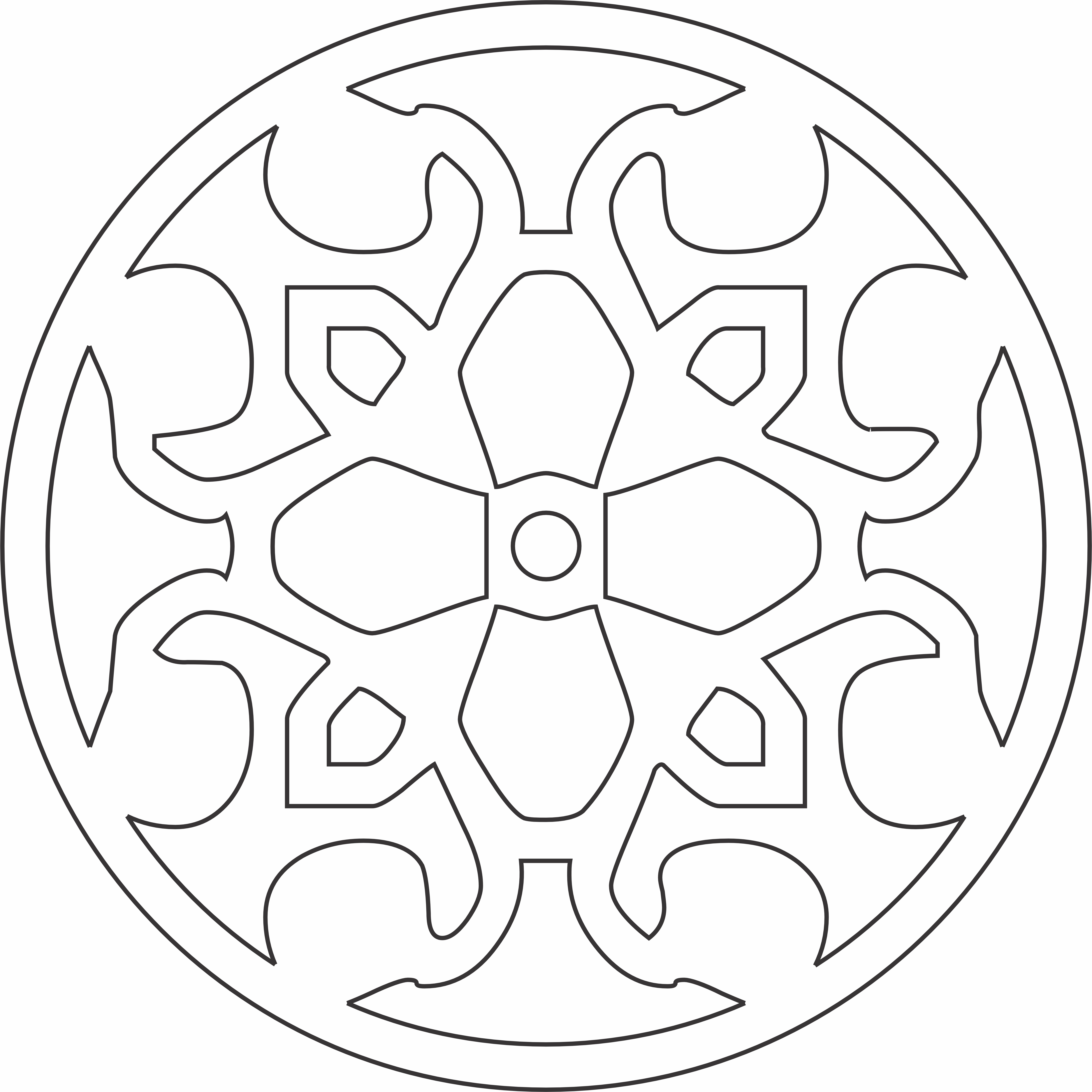 imagem do arquivo vetor para download Mandala de Eixos Geométricos