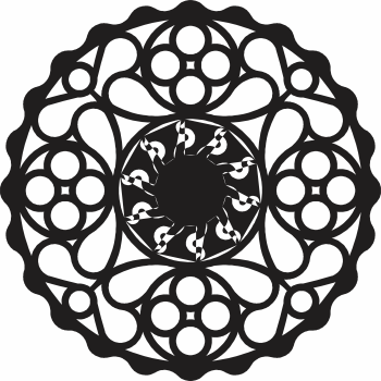 imagem do arquivo vetor para download Mandala de Elos e Flores