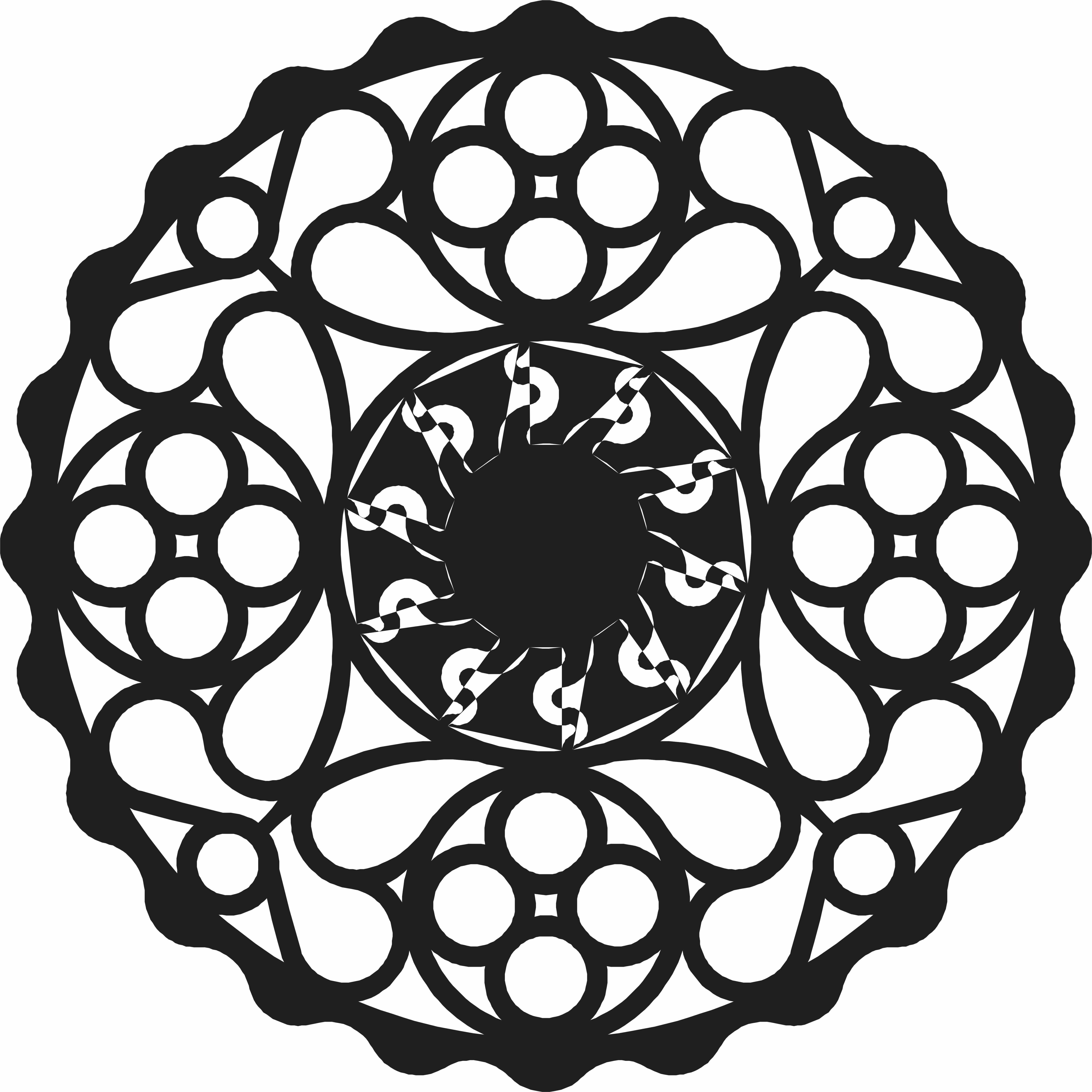 imagem do arquivo vetor para download Mandala de Elos e Flores