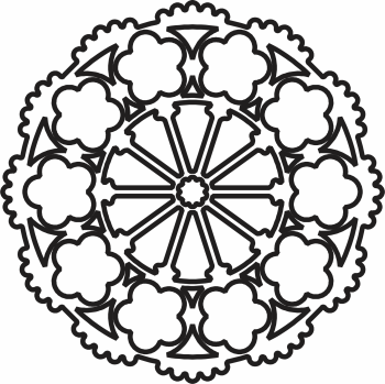 imagem do arquivo vetor para download Mandala de Flores Rococó