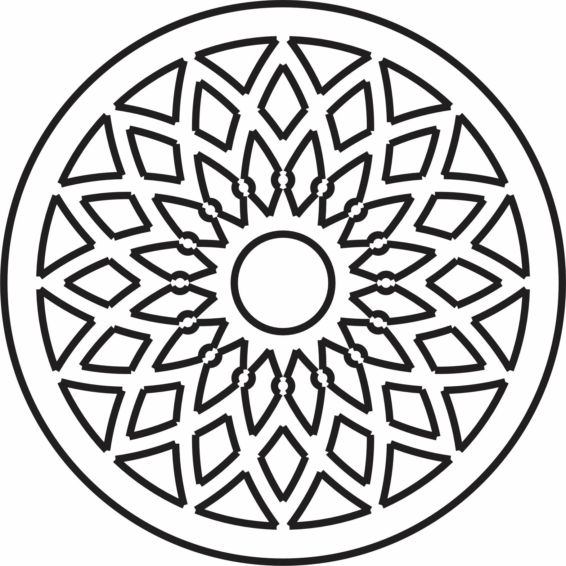 imagem do arquivo vetor para download Mandala de Losangos