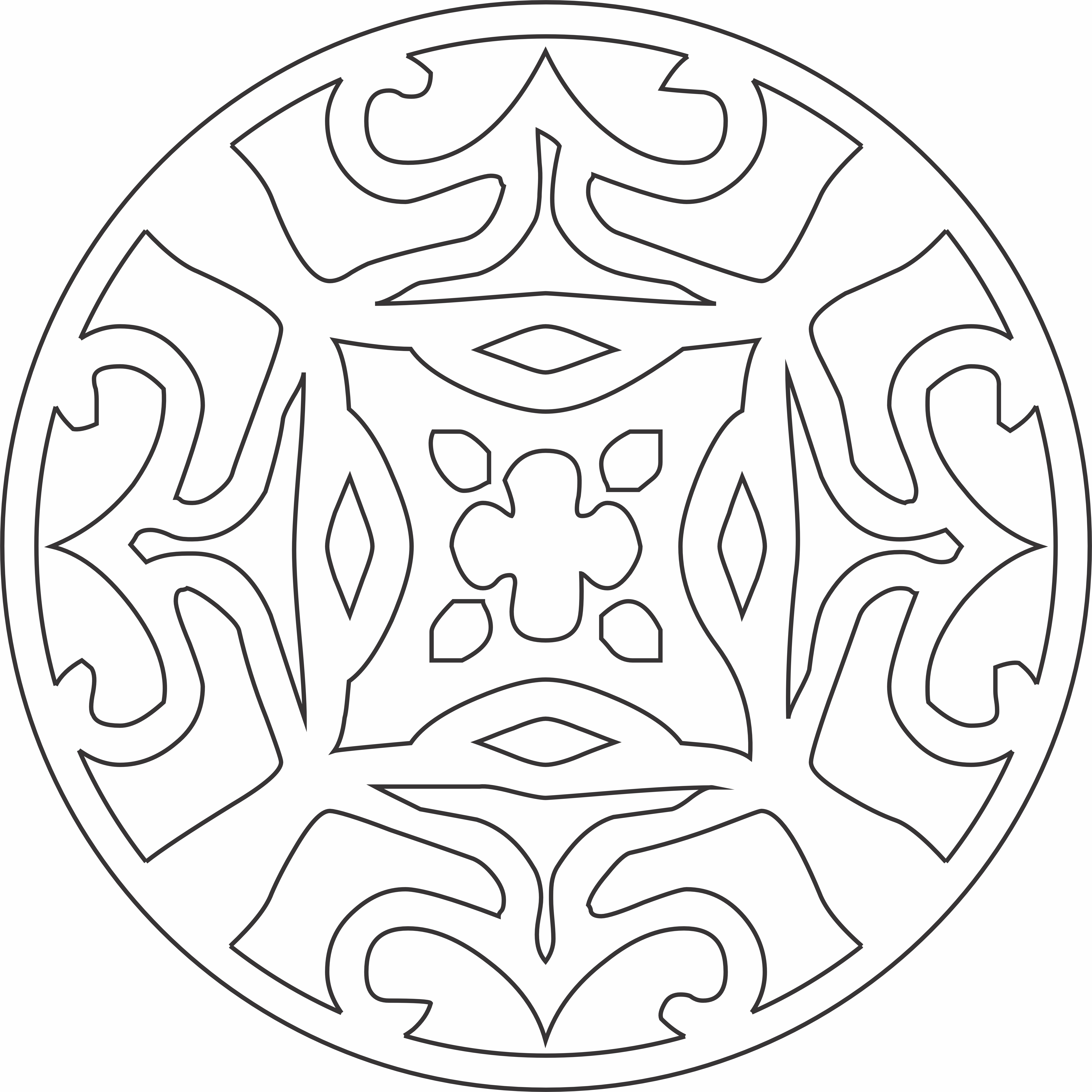 imagem do arquivo vetor para download Mandala de Pétalas Entrelaçadas