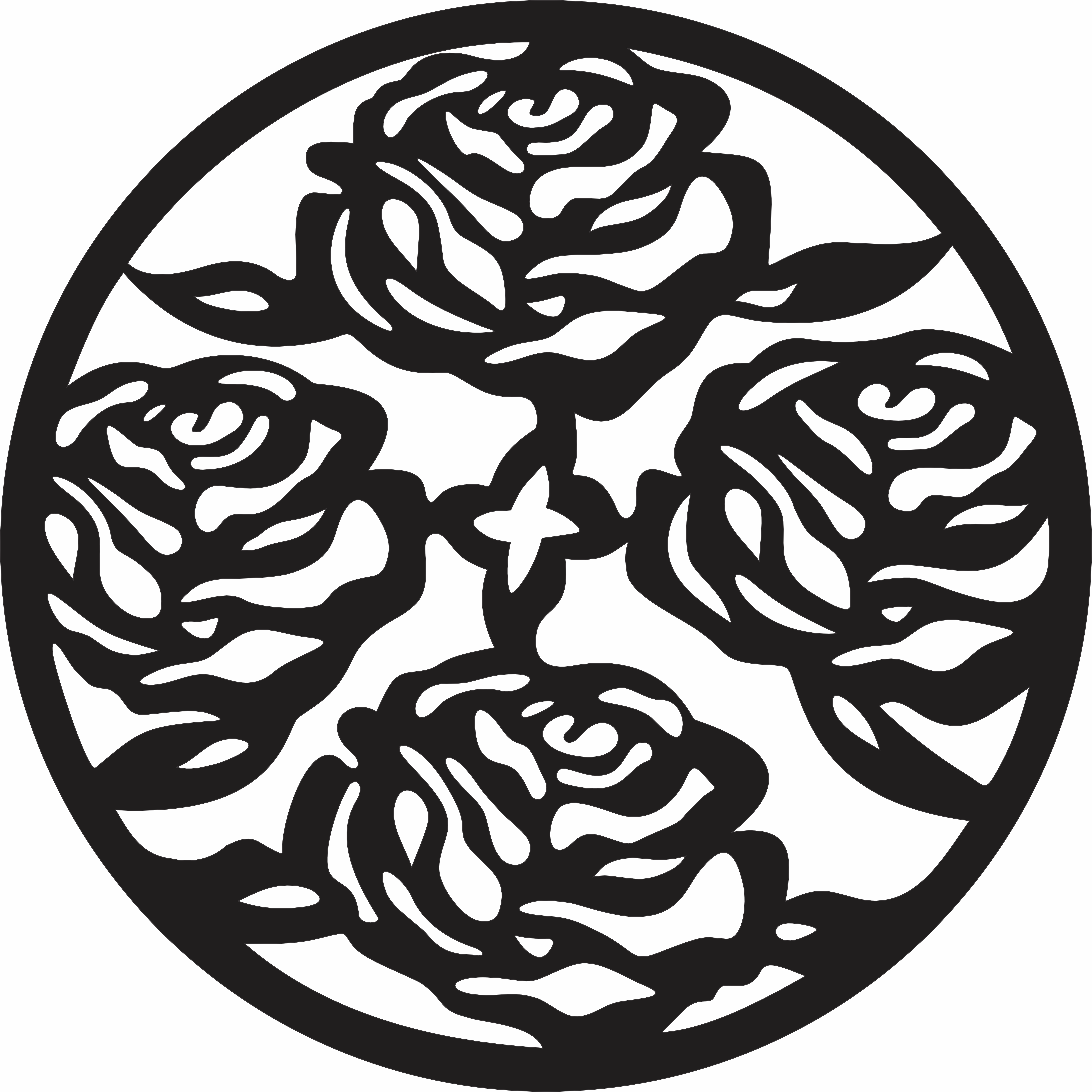 imagem do arquivo vetor para download Mandala de Rosas