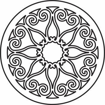 imagem do arquivo vetor para download Mandala de Volutas Clássicas