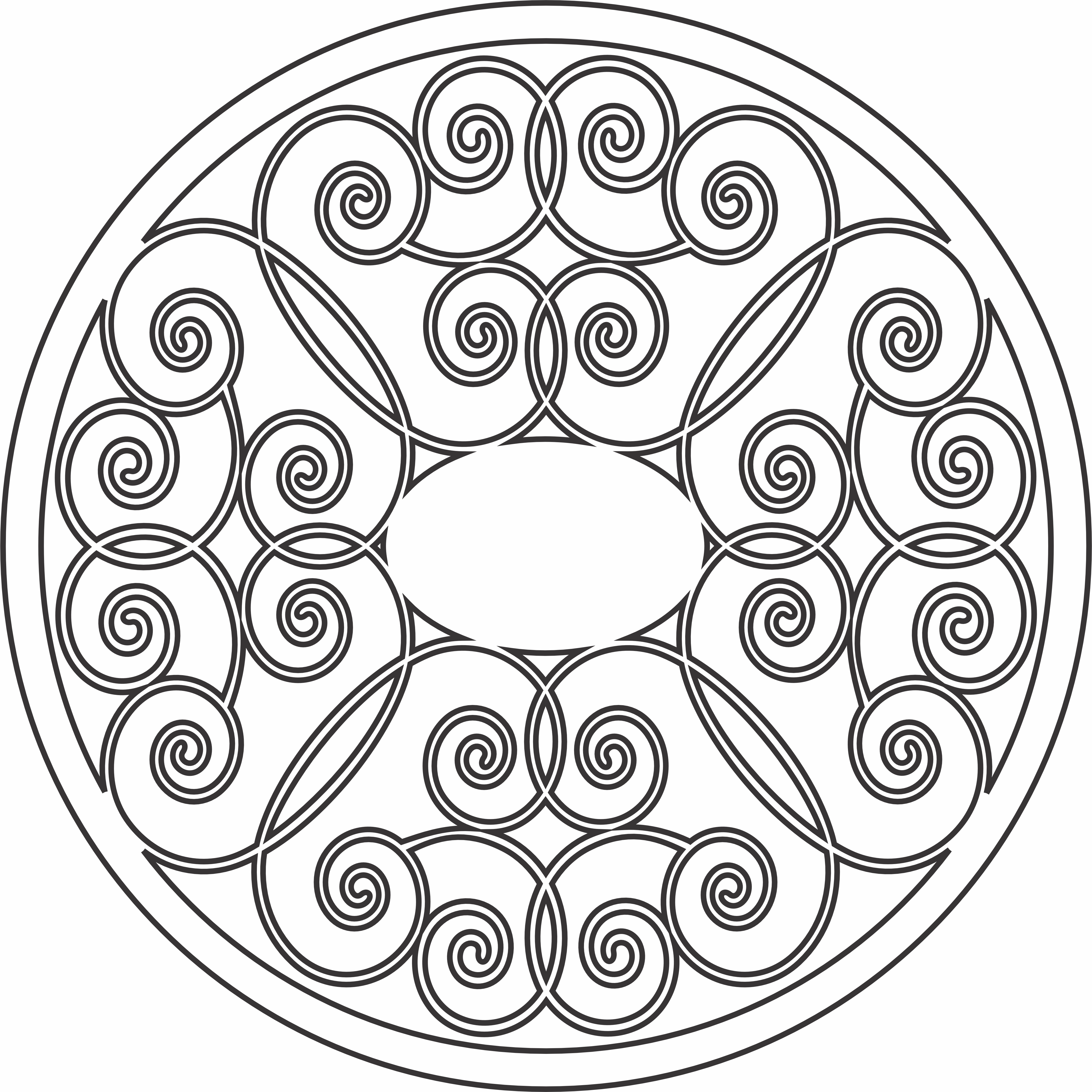 imagem do arquivo vetor para download Mandala de Volutas Infinitas