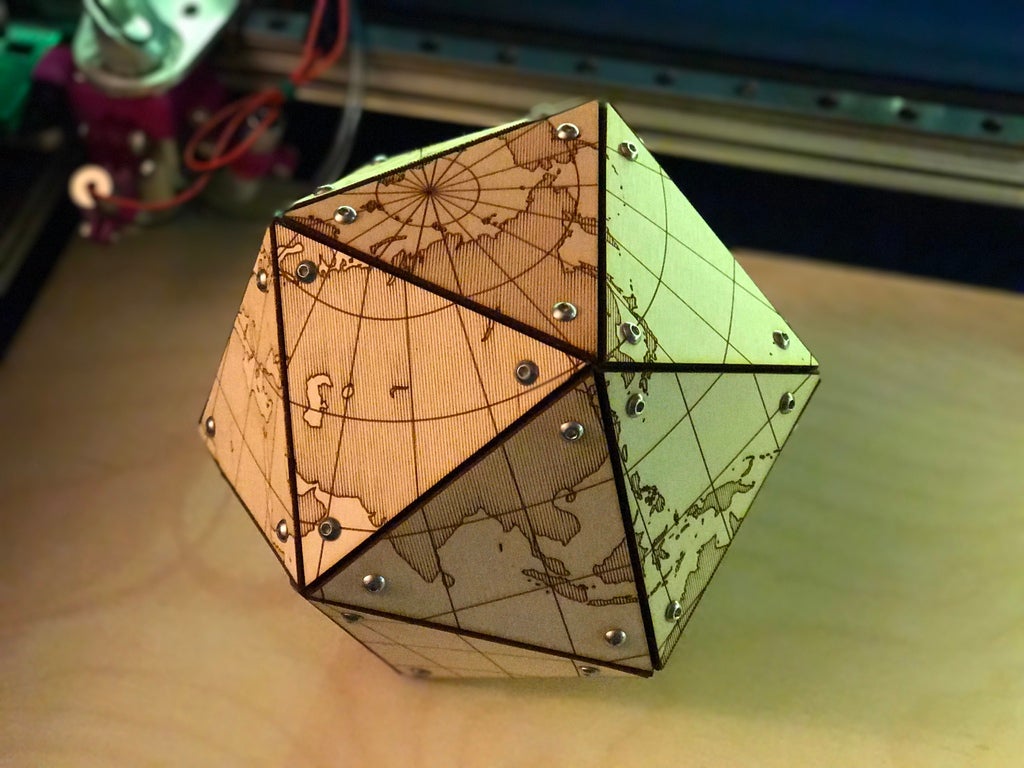 imagem do arquivo vetor para download Mapa Dymaxion