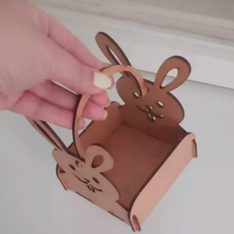 imagem do arquivo vetor para download Mini Cesto Caixote Mdf Tema Coelho Páscoa