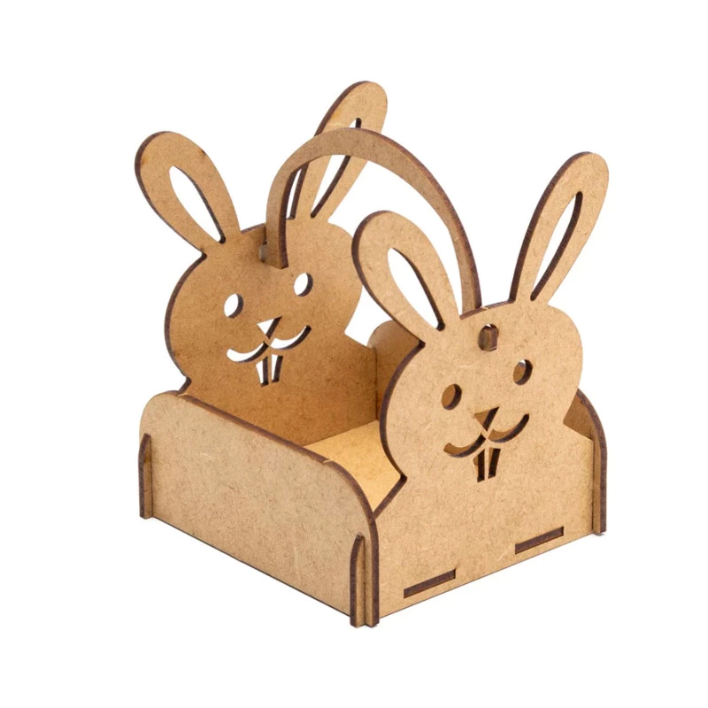 imagem do arquivo vetor para download Mini Cesto Caixote Mdf Tema Coelho Páscoa