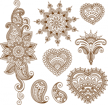 imagem do arquivo vetor para download Modelo de flor de tatuagem de henna estilo Mehndi