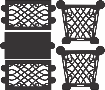 imagem do arquivo vetor para download Modelo de lixeirinha de mdf 