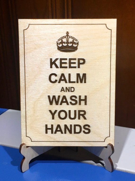 imagem do arquivo vetor para download Moldura de gravura Keep Calm And Wash Hands