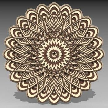 imagem do arquivo vetor para download Ornamento com Estilo de Mandala em 3D