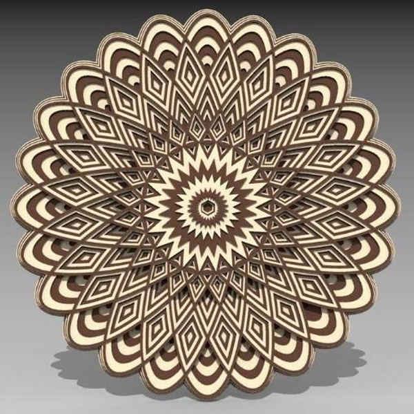 imagem do arquivo vetor para download Ornamento com Estilo de Mandala em 3D