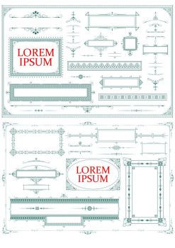 imagem do arquivo vetor para download Ornamento e elementos de moldura vintage