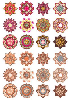 imagem do arquivo vetor para download Ornamentos redondos com padrão de mandala