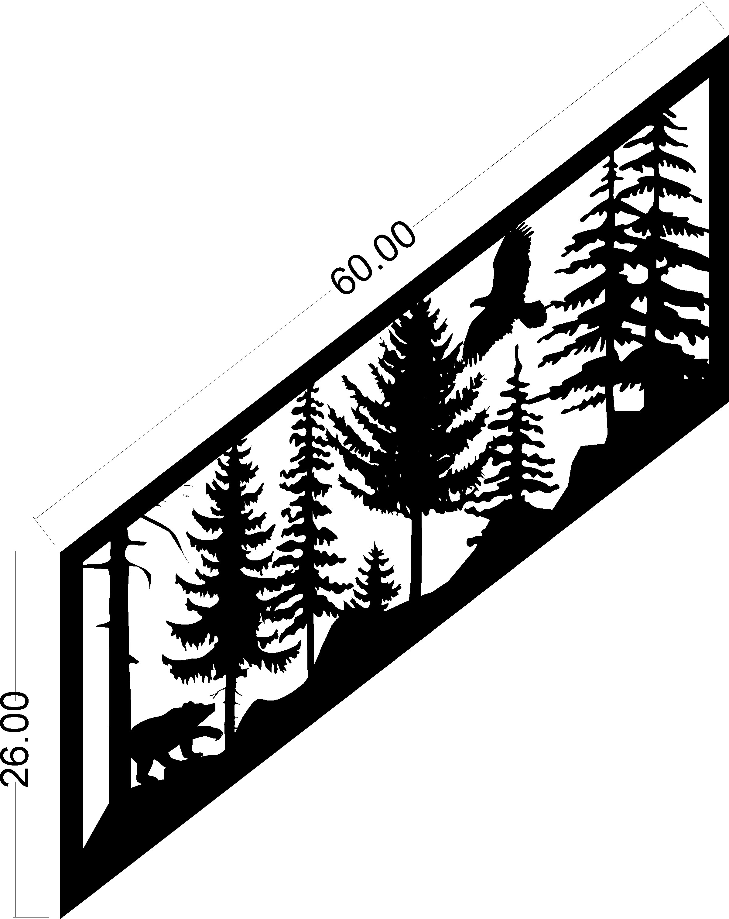 imagem do arquivo vetor para download Painel de corrimão arte florestal 