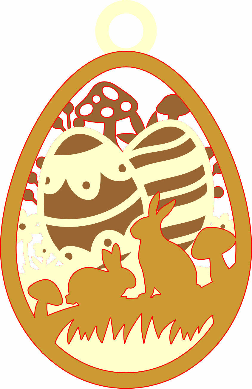 imagem do arquivo vetor para download Pingente de Pascoa com coelho borboleta flores 