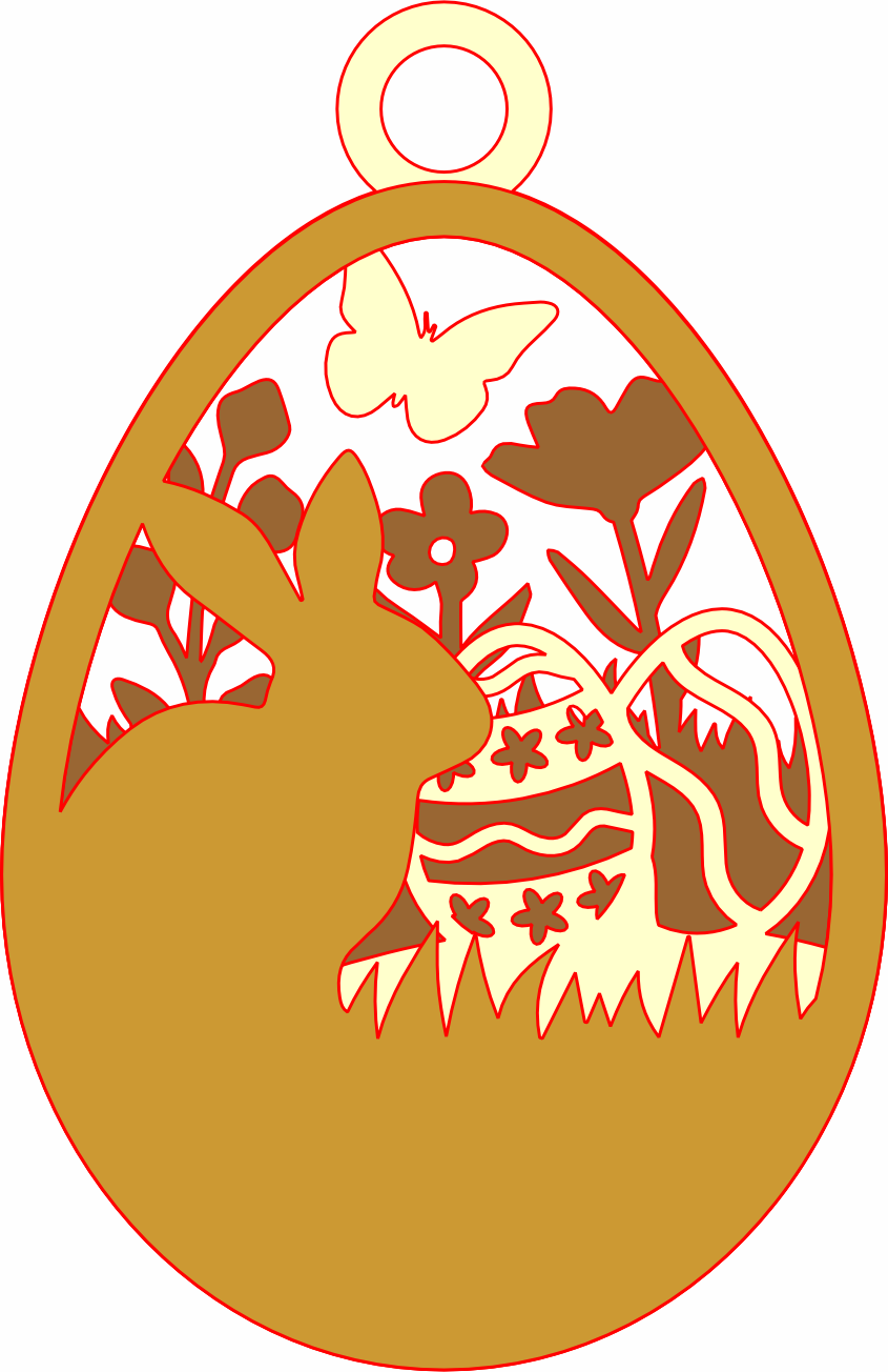 imagem do arquivo vetor para download Pingente de pascoa com coelho borboleta flores 