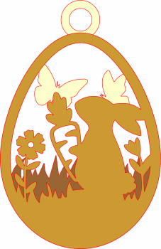 imagem do arquivo vetor para download Pingente de pascoa com coelho segurando cenoura