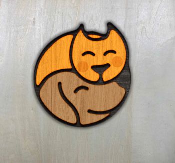 imagem do arquivo vetor para download Pingentes decorativo de Cão e gato