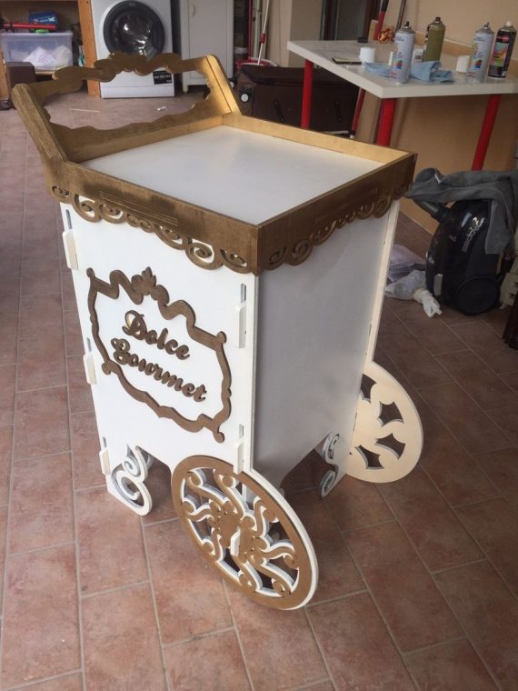 imagem do arquivo vetor para download Plano de Carroça de Madeira Cortado a Laser