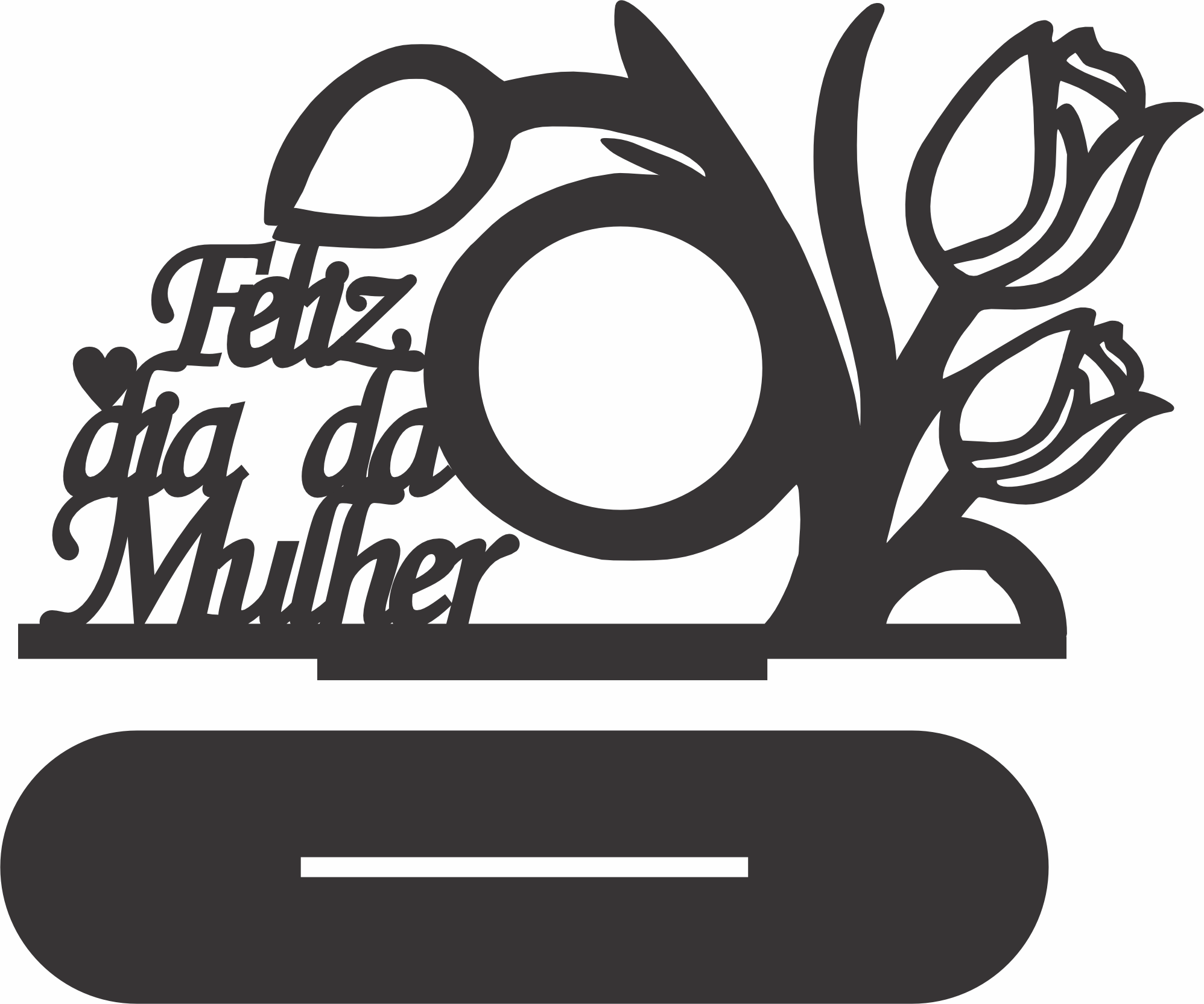 imagem do arquivo vetor para download Porta Bombom Feliz Dia da Mulher em MDF