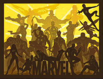 imagem do arquivo vetor para download Quadro decorativo Marvel em camadas