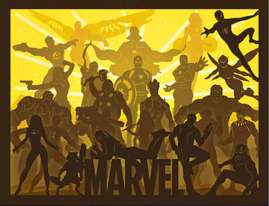 imagem do arquivo vetor para download Quadro decorativo Marvel em camadas