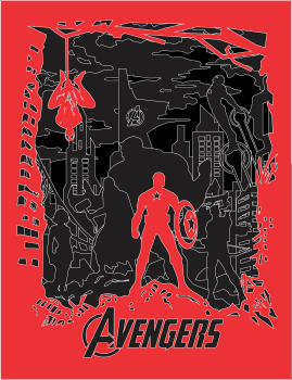 imagem do arquivo vetor para download Quadro decorativo Marvel em camadas