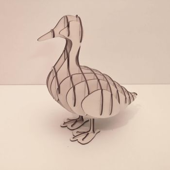 imagem do arquivo vetor para download Quebra-cabeça 3D de pato de madeira