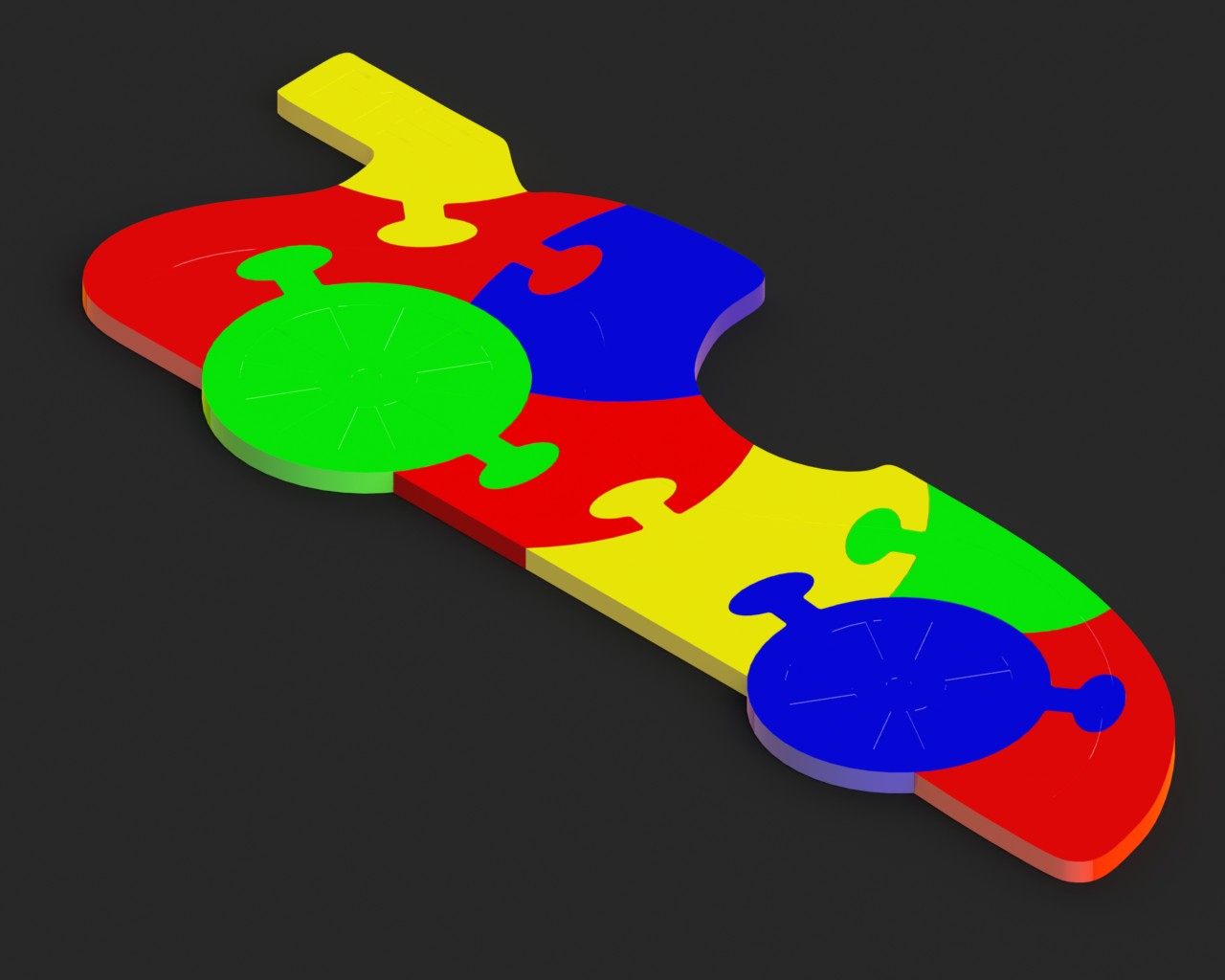 imagem do arquivo vetor para download Quebra-cabeça de carro para crianças 3d 