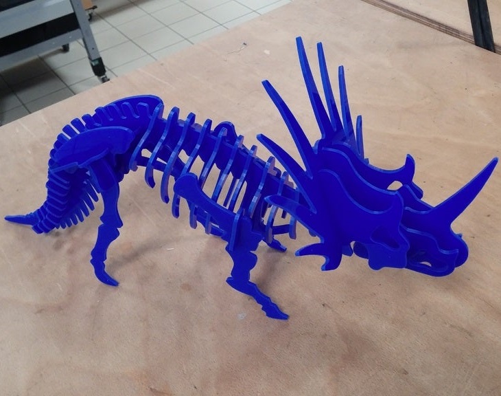 imagem do arquivo vetor para download Quebra Cabeça 3D Styracosaurus Dinossauro 3mm 