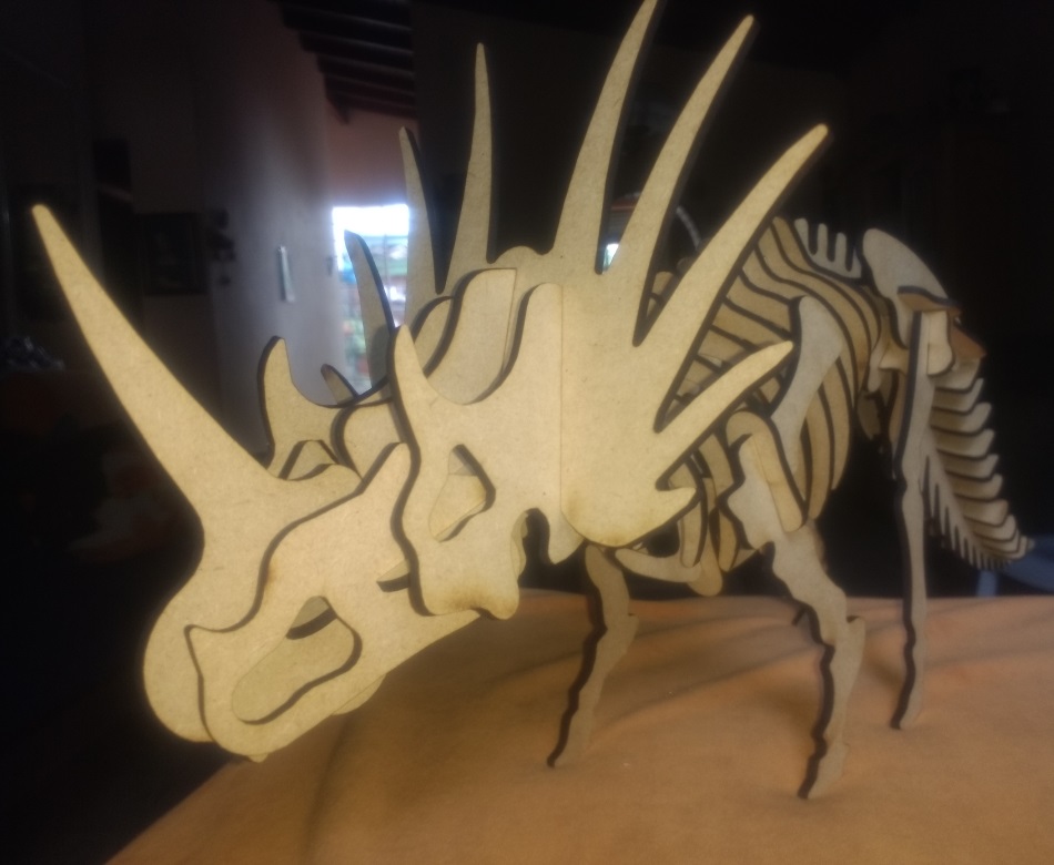 imagem do arquivo vetor para download Quebra Cabeça 3D Styracosaurus Dinossauro 3mm 