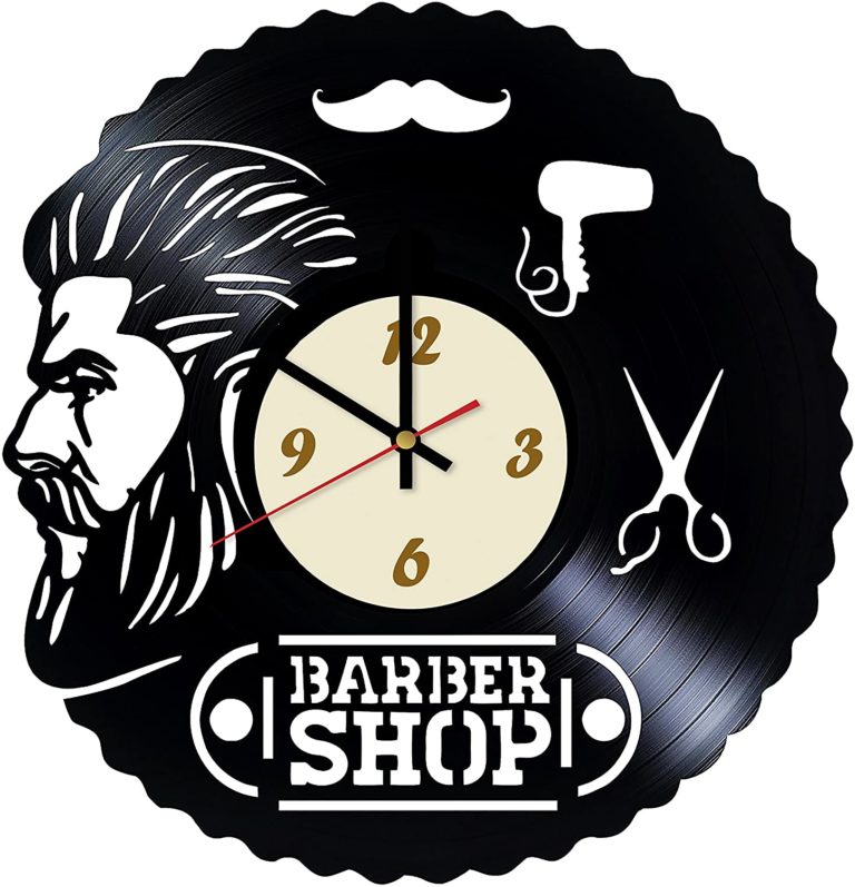 imagem do arquivo vetor para download Relógio de Parede com Design de Barbershop