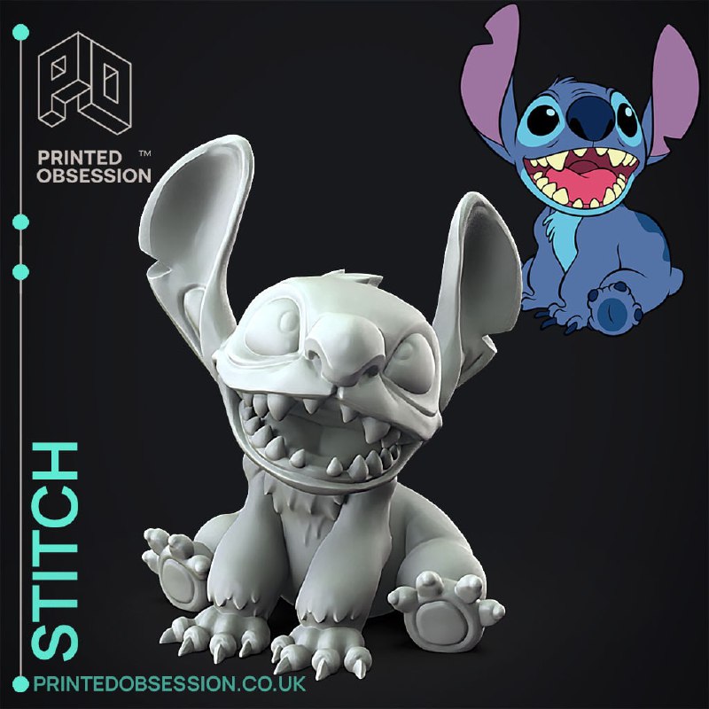 imagem do arquivo vetor para download Stitch sorrindo 3d