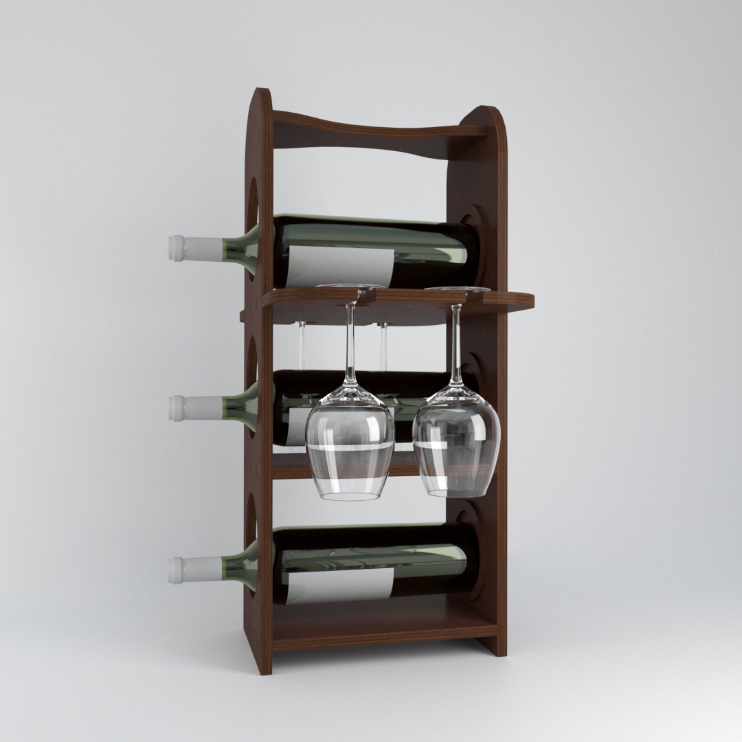 imagem do arquivo vetor para download Suporte para Garrafas de Vinho Minibar e Copos