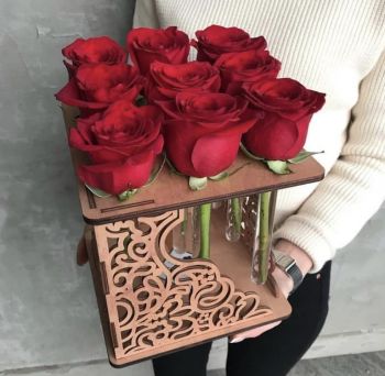imagem do arquivo vetor para download Suporte para Rosas em Corte a Laser