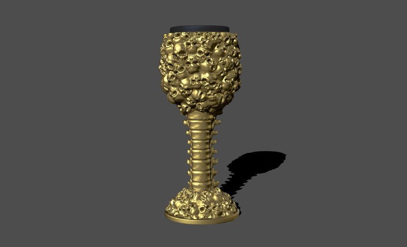 imagem do arquivo vetor para download Taça de caveira 3d